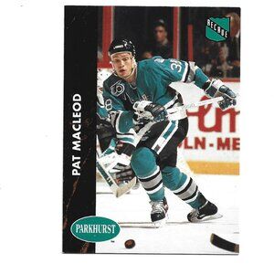 1992 French Parkhurst Pat MacLeod San Jose Sharks Rookie Hockey Card [h82]